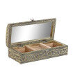 Jewelry box Home ESPRIT Cream Magenta 27 x 19 x 9 cm
