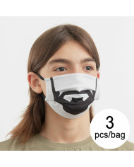 Hygienic Reusable Fabric Mask Beard Luanvi Size M Pack of 3 units
