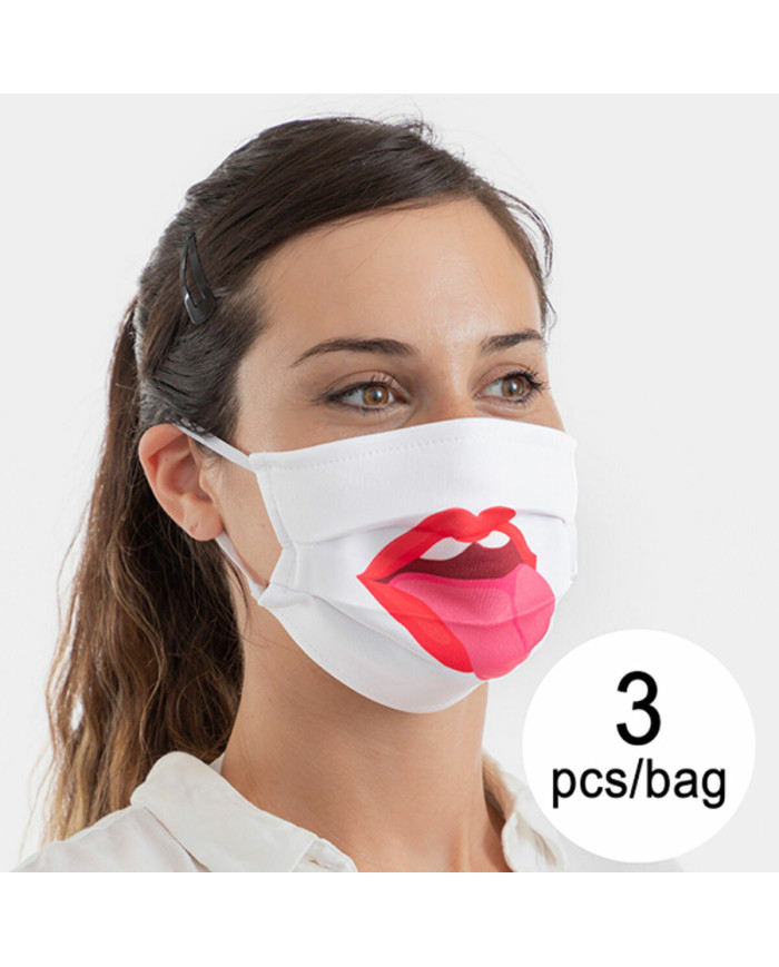Hygienic Reusable Fabric Mask Tongue Luanvi Size M Pack of 3 units