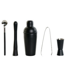 Set de Coctelería DKD Home Decor Negro Acero Inoxidable 500 ml 8 x 8 x 20 cm