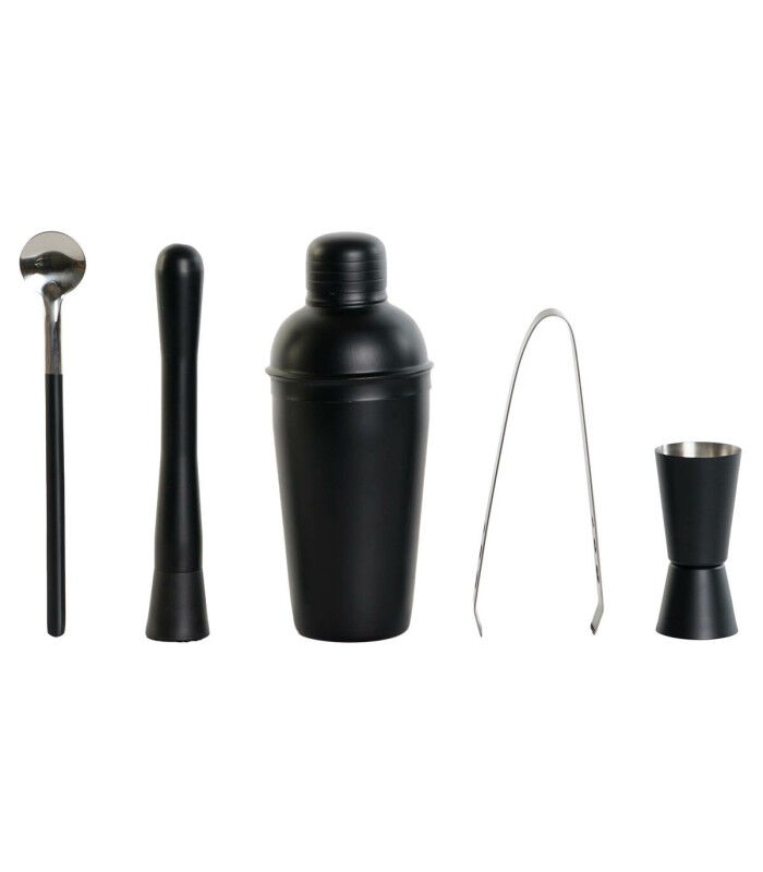 Set de Coctelería DKD Home Decor Negro Acero Inoxidable 500 ml 8 x 8 x 20 cm