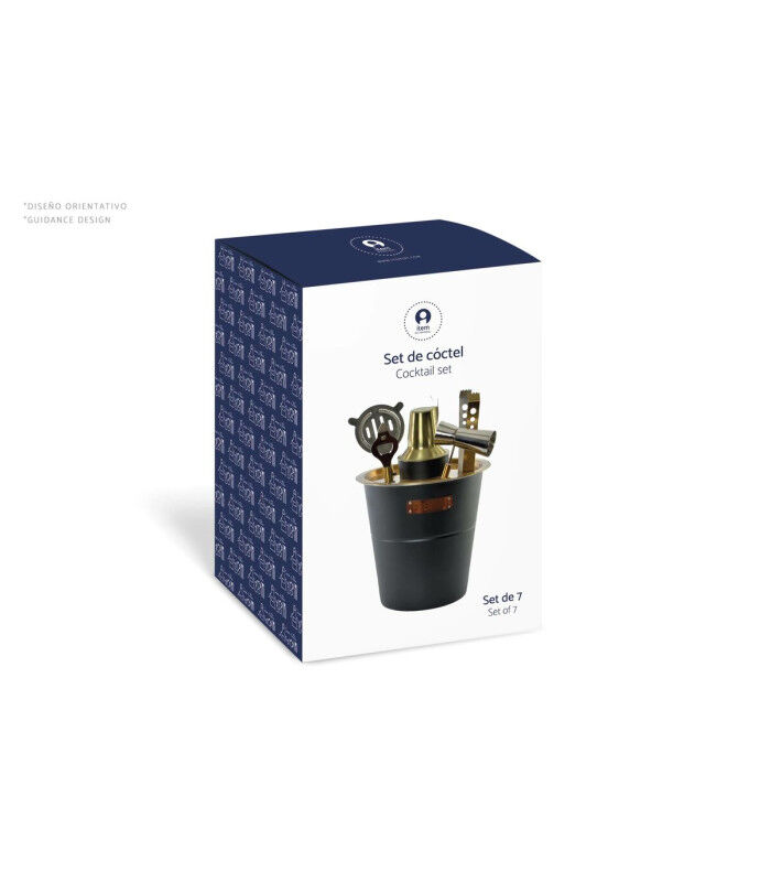 Set de Coctelería DKD Home Decor Negro Acero Inoxidable 500 ml 8 x 8 x 20 cm