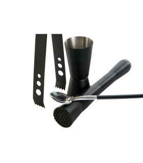 Set de Coctelería DKD Home Decor Negro Acero Inoxidable 500 ml 8 x 8 x 20 cm