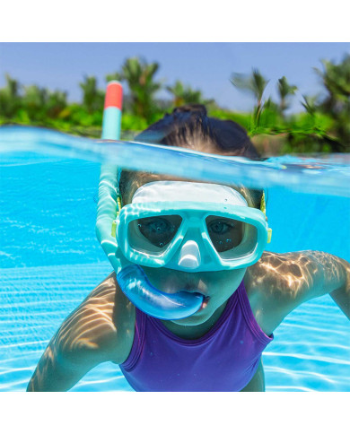 Snorkel Goggles and Tube for Children Bestway Blue Turquoise