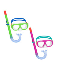 Snorkel Goggles and Tube for Children Bestway Green Pink (1 Unit)
