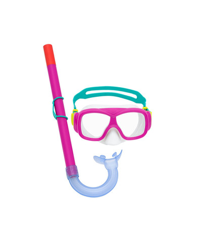 Snorkel Goggles and Tube for Children Bestway Green Pink (1 Unit)