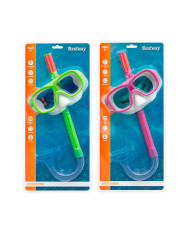 Snorkel Goggles and Tube for Children Bestway Green Pink (1 Unit)
