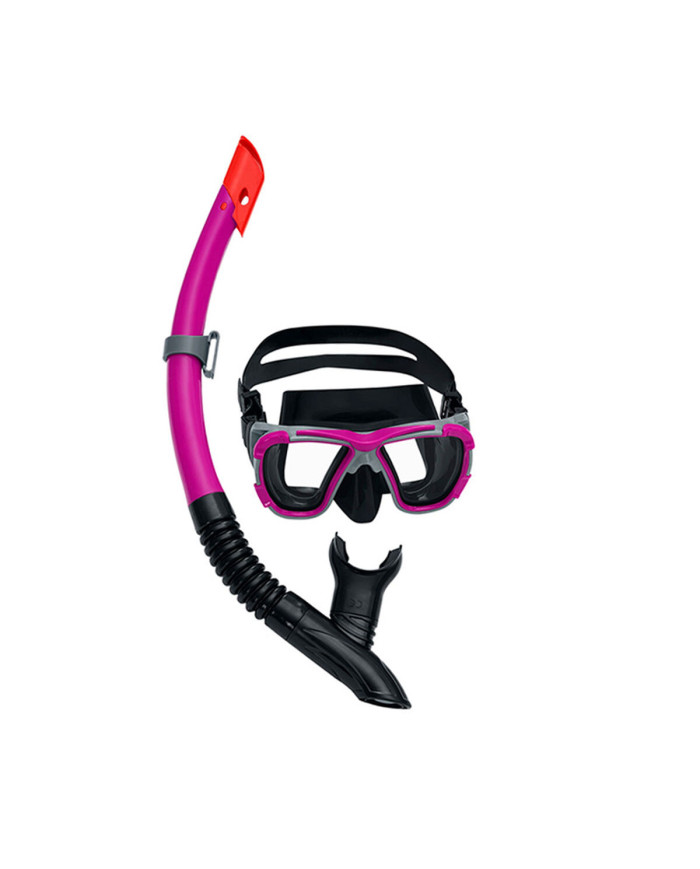 Snorkel Goggles and Tube Bestway Grey Pink Adult (1 Unit)