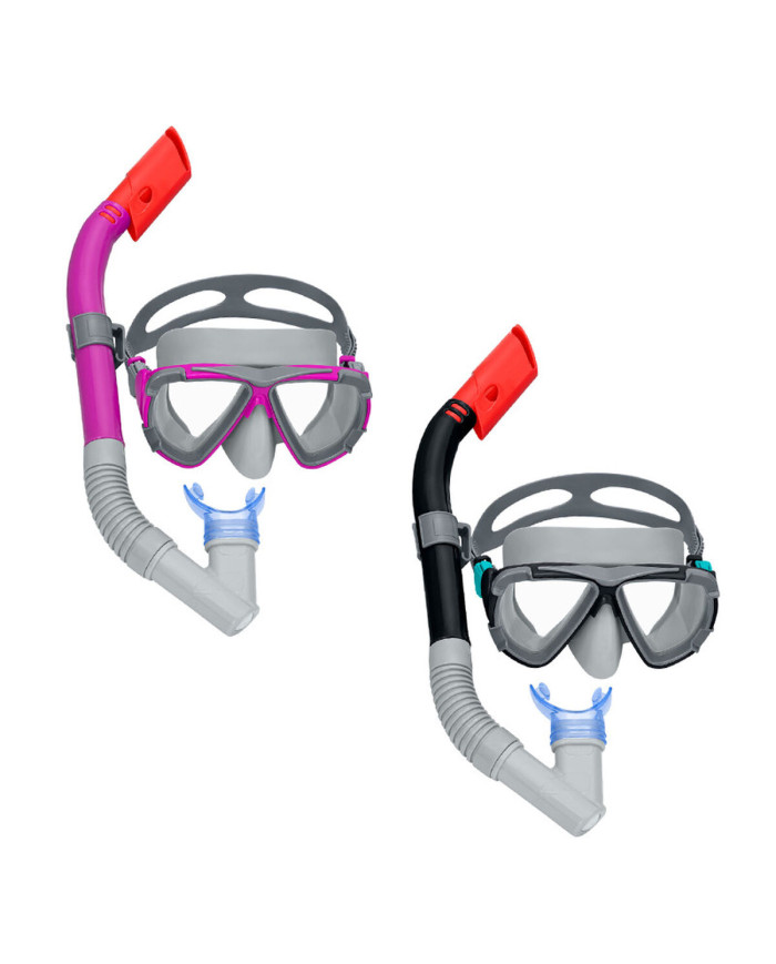 Snorkel Goggles and Tube Bestway Black Pink Adult (1 Unit)