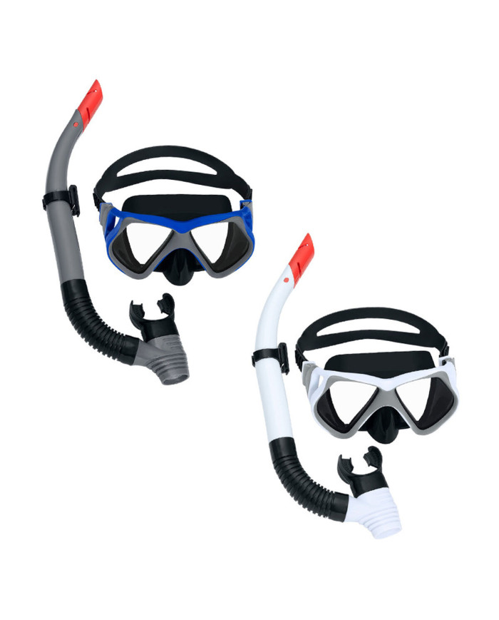 Snorkel Goggles and Tube Bestway White Grey Adult (1 Unit)