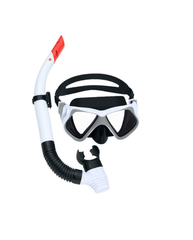 Snorkel Goggles and Tube Bestway White Grey Adult (1 Unit)
