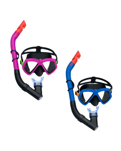 Snorkel Goggles and Tube for Children Bestway Blue Fuchsia (1 Unit)