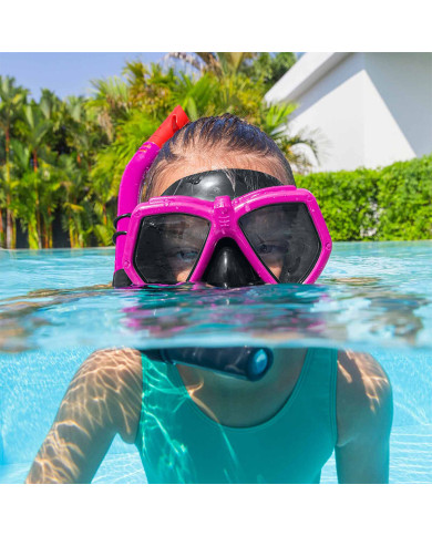 Snorkel Goggles and Tube for Children Bestway Blue Fuchsia (1 Unit)