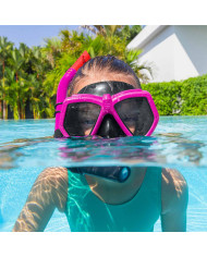 Snorkel Goggles and Tube for Children Bestway Blue Fuchsia (1 Unit)