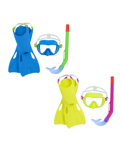 Diving Goggles with Snorkle and Fins Bestway 24-27 Blue (1 Unit)