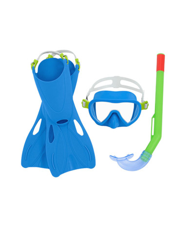Diving Goggles with Snorkle and Fins Bestway 24-27 Blue (1 Unit)