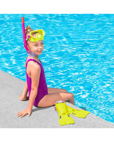 Diving Goggles with Snorkle and Fins Bestway 24-27 Blue (1 Unit)
