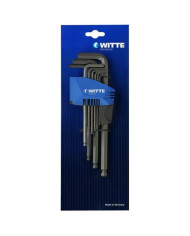 Allen Key Set WITTE 1,5-2-2,5-3-4-5-6-8-10 mm Hexagonal Allen Key Set 9 Pieces