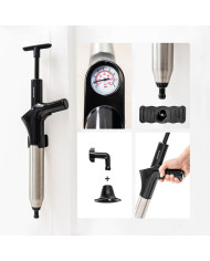 High-Pressure Compressed Air Plunger with Accessories and 5-in-1 Pressure Gauge Jetpro InnovaGoods
