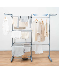Foldable Vertical Extendable Clothes Drying Rack with Wheels Dolver XL InnovaGoods 30 Bars