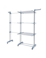 Foldable Vertical Extendable Clothes Drying Rack with Wheels Dolver XL InnovaGoods 30 Bars