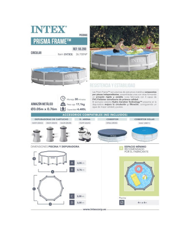 Removable pool Intex 26712 Treatment plant for swimming pool (Refurbished A)
