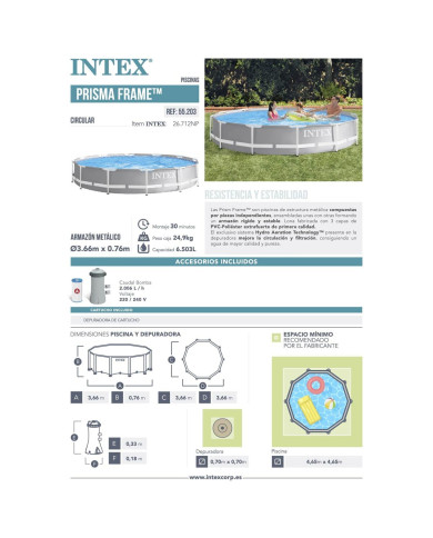 Removable pool Intex 26712 Treatment plant for swimming pool (Refurbished A)