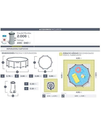 Removable pool Intex 26712 Treatment plant for swimming pool (Refurbished A)