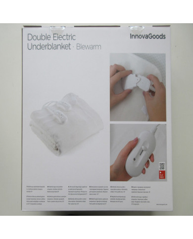 Double Electric Underblanket Blewarm InnovaGoods White 140 x 160 cm 60+60 W (Refurbished A)