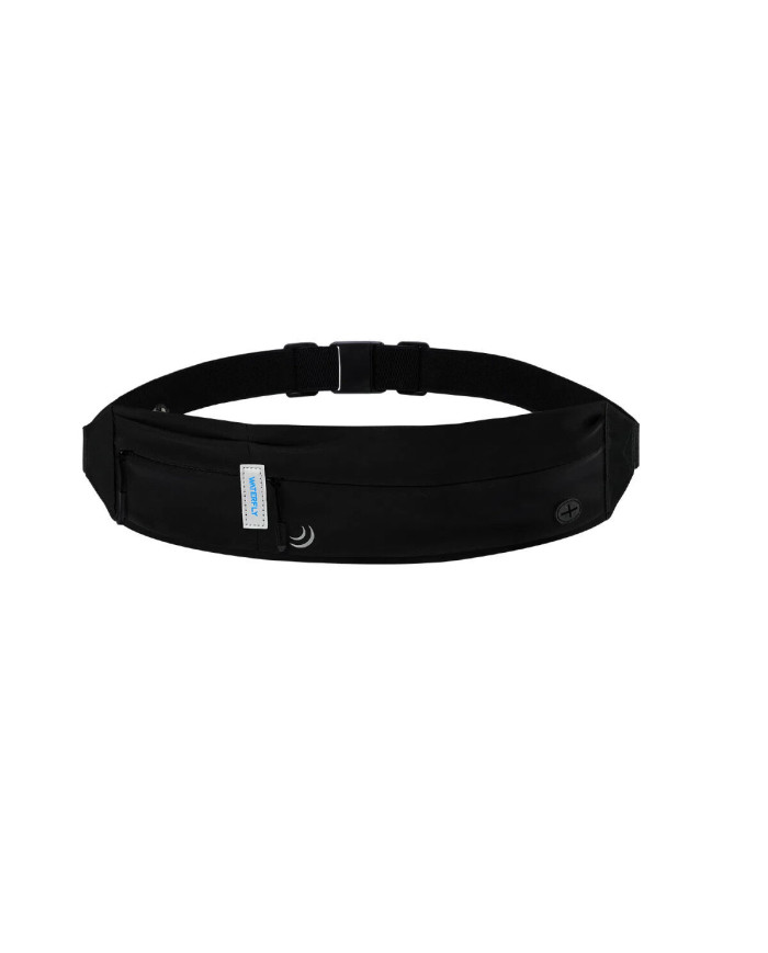 Waterfly Running Waist Bag 3.0 Black Unisex Lycra 1L with Reflectors & Headphone Output
