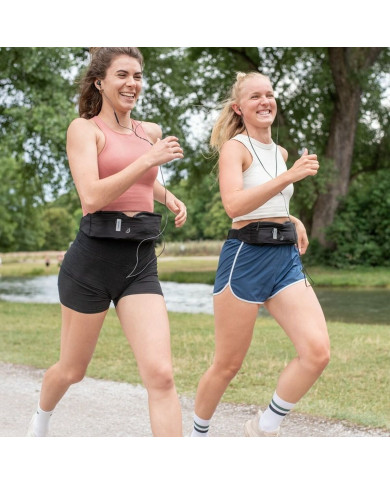 Waterfly Running Waist Bag 3.0 Black Unisex Lycra 1L with Reflectors & Headphone Output