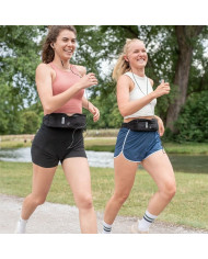 Waterfly Running Waist Bag 3.0 Black Unisex Lycra 1L with Reflectors & Headphone Output