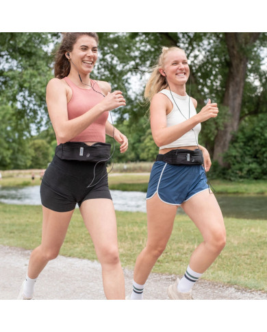 Waterfly Running Waist Bag 3.0 Black Unisex Lycra 1L with Reflectors & Headphone Output