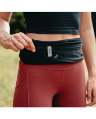 Waterfly Running Waist Bag 3.0 Black Unisex Lycra 1L with Reflectors & Headphone Output