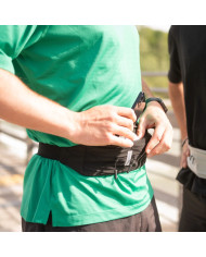 Waterfly Running Waist Bag 3.0 Black Unisex Lycra 1L with Reflectors & Headphone Output