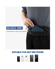 Waterfly Running Waist Bag 3.0 Black Unisex Lycra 1L with Reflectors & Headphone Output