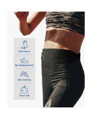 Waterfly Running Waist Bag 3.0 Black Unisex Lycra 1L with Reflectors & Headphone Output
