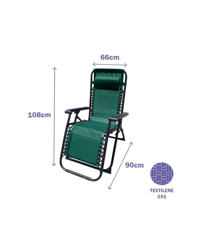 Folding Chair Marbueno Green 90 x 108 x 66 cm