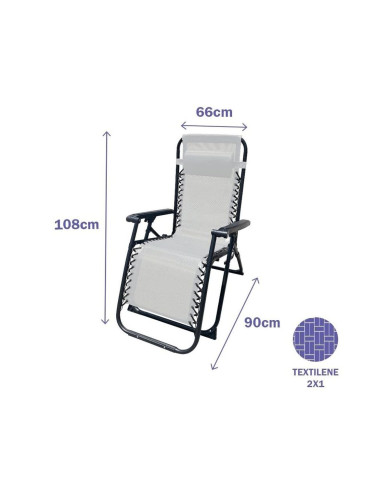 Folding Chair Marbueno Grey 90 x 108 x 66 cm