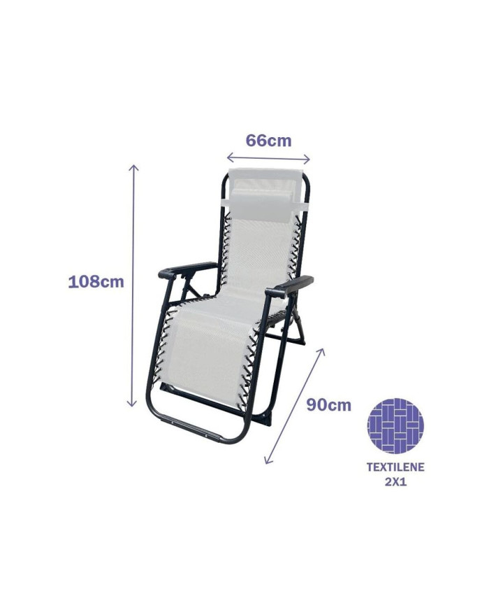 Folding Chair Marbueno Grey 90 x 108 x 66 cm