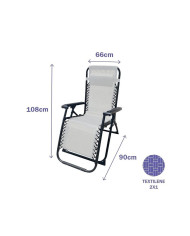 Folding Chair Marbueno Grey 90 x 108 x 66 cm