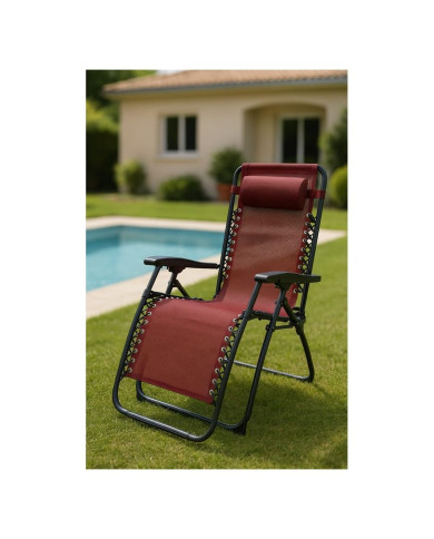Foldable Camping Chair Marbueno Burgundy 2 Units
