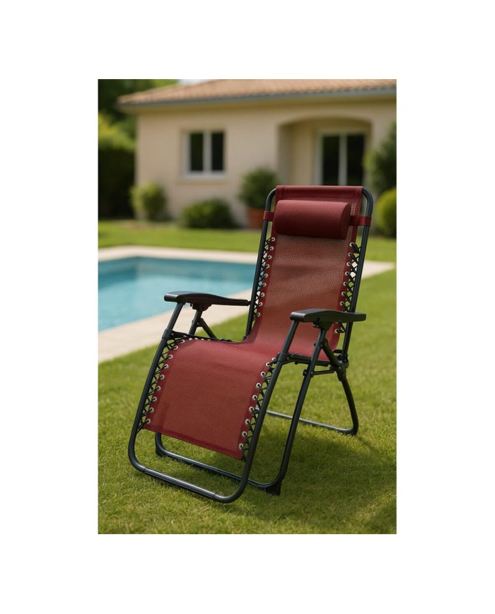 Foldable Camping Chair Marbueno Burgundy 2 Units