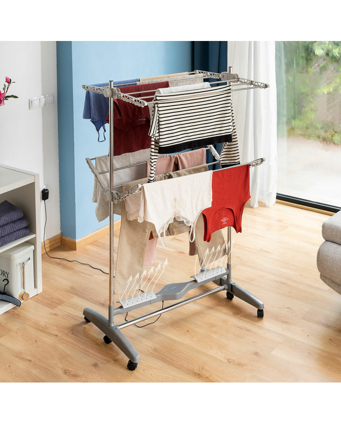 Foldable Electric Drying Rack with Natural Airflow Dryllon InnovaGoods 24 W 12 Bars Grey (Refurbished C)
