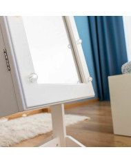 Standing Jewellery Mirror with LED Lights InnovaGoods White Wood Plastic (Refurbished A)
