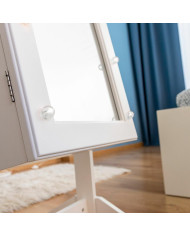Standing Jewellery Mirror with LED Lights InnovaGoods White Wood Plastic (Refurbished A)