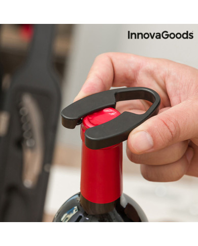 Bottle Wine Set InnovaGoods Black Metal Stainless steel (Refurbished B)