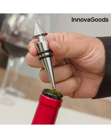 Bottle Wine Set InnovaGoods Black Metal Stainless steel (Refurbished B)