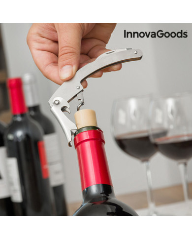 Bottle Wine Set InnovaGoods Black Metal Stainless steel (Refurbished B)