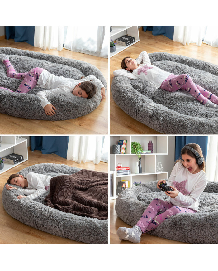 Human Dog Bed XXL InnovaGoods Grey